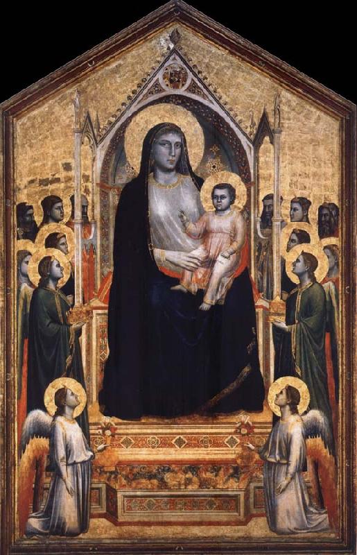 GIOTTO di Bondone Throning God mother with the child China oil painting art